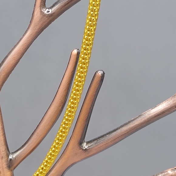 Gold tone Knitted Metal Mesh Rope Chain Necklace - Picture 3 of 12